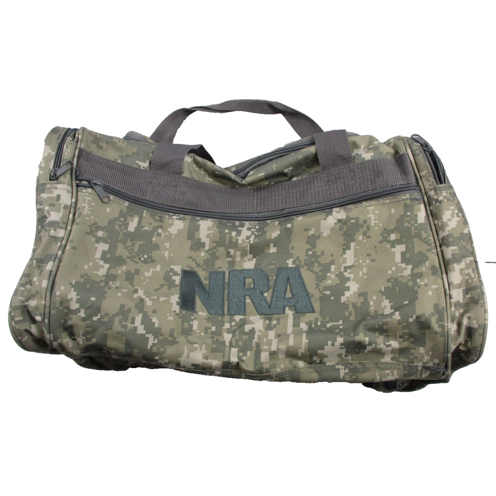 NRA Green Camouflage 20" Duffle Bag Polyester Travel Gym Gear Soft Case Mens